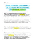 TEXAS TEACHERS ASSESSMENT 6  100 EXAM 2026 WITH QUESTIONS  AND CORRECT ANSWERS