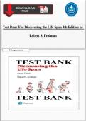 Test Bank For Discovering the Life Span 4th Edition by Robert S&period; Feldman 2026&excl;&excl;&excl;&excl;