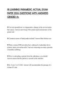 JB LEARNING PARAMEDIC ACTUAL EXAM PAPER 2026 QUESTIONS WITH ANSWERS GRADED A&plus;
