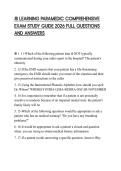 JB LEARNING PARAMEDIC COMPREHENSIVE EXAM STUDY GUIDE 2026 FULL QUESTIONS AND ANSWERS