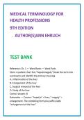 Medical Terminology Test Bank 2026 &vert; Ann Ehrlich 9th Ed &vert; Nursing & Allied Health MCQs
