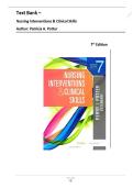 Test Bank For Nursing Interventions & Clinical Skills 7th Edition &lpar; Patricia A&period; Potter&comma; 2019&rpar; All Chapters 1-32&vert; Latest Edition
