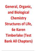 General Organic and Biological Chemistry Structures of Life 6th Edition Timberlake Test Bank