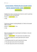 COACHING PRINCIPLES EXAM 2026  WITH QUESTIONS AND COREECT  ANSWERS
