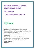 Medical Terminology Test Bank 2026 &vert; Ann Ehrlich 9th Ed &vert; Nursing & Allied Health MCQs Study Guide