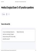 Medical Surgical Exam 3- ATI practice questions