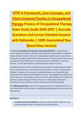 OTPF - OCCUPATIONAL THERAPY EXAM STUDY GUIDE ACCURATE QUESTIONS AND CORRECT DETAILED ANSWERS WITH RATIONALES &vert;&vert; 100&percnt; GUARANTEED PASS <BRAND NEW VERSION>