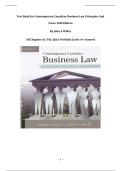 Test Bank for Contemporary Canadian Business Law Principles And Cases 10th Edition By John A Willes &vert; All Chapters &lpar;1-34&rpar; &vert; Grade A&plus; Assured