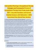 Intervention Planning in Occupational Therapy Strategies and Frameworks - OCCUPATIONAL THERAPY EXAM STUDY GUIDE ACCURATE QUESTIONS AND CORRECT DETAILED ANSWERS WITH RATIONALES &vert;&vert; 100&percnt; GUARANTEED PASS <BRAND NEW VERSION>