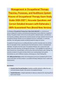 Management in Occupational Therapy - OCCUPATIONAL THERAPY EXAM STUDY GUIDE ACCURATE QUESTIONS AND CORRECT DETAILED ANSWERS WITH RATIONALES &vert;&vert; 100&percnt; GUARANTEED PASS <BRAND NEW VERSION>