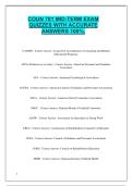 COUN 701 MID-TERM EXAM QUIZZES WITH ACCURATE ANSWERS 100&percnt;&period;