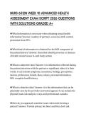 NURS 6512N WEEK 10 ADVANCED HEALTH ASSESSMENT EXAM SCRIPT 2026 QUESTIONS WITH SOLUTIONS GRADED A&plus;