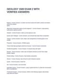 GEOLOGY 1500 EXAM 2 WITH VERIFIED ANSWERS