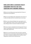 NURS 6512N WEEK 10 ADVANCED HEALTH ASSESSMENT PRACTICE TEST 2026 QUESTIONS WITH ANSWERS GRADED A&plus;