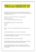 MADM 701 CH 1 EXAM QUESTIONS AND VERIFIED RIGHT ANSWERS 2026 - 2027