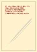 ATI MED SURGE PROCTORED TEST EXAM 2026 NEWEST STUDY QUESTIONS WITH VERIFIED CORRECT ANSWERS 100&percnt; GUARANTEED PASS &vert; ASSURED A&plus;