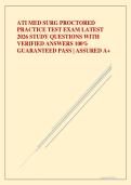 ATI MED SURG PROCTORED PRACTICE TEST EXAM LATEST 2026 STUDY QUESTIONS WITH VERIFIED ANSWERS 100&percnt; GUARANTEED PASS &vert; ASSURED A&plus;