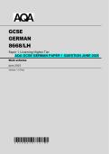 AQA GCSE GERMAN PAPER 1  questions June 2025