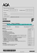 AQA GCSE GERMAN PAPER 3 QUESTION MAY 2025