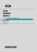 AQA GCSE GERMAN PAPER 1 QUESTION JUNE 2025