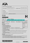AQA GCSE GERMAN PAPER 4 QUESTION MAY 2025