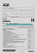AQA GCSE GERMAN PAPER 1 QUESTION MAY 2025