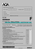 AQA GCSE GERMAN PAPER 1 QUESTION MAY 2025