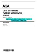 AQA LEVEL 2 MATHEMATICS PAPER 2 QUESTIONS JUNE 2025