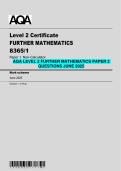 AQA LEVEL 2 FURTHER MATHEMATICS PAPER 2 QUESTIONS JUNE 2025
