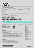 AQA LEVER 2 CERTIFICATE MATHEMATICS PAPER 1 QUESTIONS JUNE 2025
