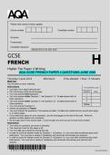 AQA GCSE FRENCH PAPER 4 QUESTIONS JUNE 2025