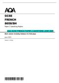 AQA GCSE FRENCH PAPER 2 QUESTIONS JUNE 2025