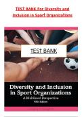 Test Bank for Diversity and Inclusion in Sport Organizations&comma; 5th Edition by George B&period; Cunningham &vert; All Chapters Covered &vert; Latest 2026 Updated Exam Questions with 100&percnt; Verified Correct Answers &vert; A&plus; Grade &vert; INSTANT PDF DOWNLOAD