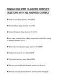 KANSAS CNA STATE EXAM 2026 COMPLETE QUESTIONS WITH ALL ANSWERS CORRECT