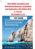 Test Bank for Counseling and Educational Research&colon; Evaluation and Application&comma; 4th Edition by Rick A&period; Houser &vert; All Chapters 1&ndash;21 Covered