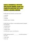 KANSAS COMMERCIAL PESTICIDE APPLICATOR GENERAL EXAM 2026 COMPLETE QUESTIONS WITH 100&percnt; CORRECT ANSWERS VERIFIED