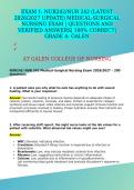 EXAM 1&colon; NUR242&sol;NUR 242 &lpar;LATEST 2026&sol;2027 UPDATE&rpar; MEDICAL-SURGICAL NURSING EXAM &vert; QUESTIONS AND VERIFIED ANSWERS&vert; 100&percnt; CORRECT&vert; GRADE A- GALEN