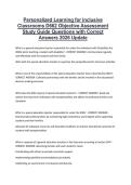 Personalized Learning for Inclusive Classrooms D662 Objective Assessment Study Guide Questions with Correct Answers 2026 Update