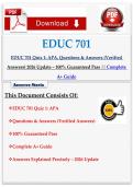 EDUC 701 Quiz 1&colon; APA&comma; Questions & Answers &lpar;Verified Answers&rpar; 2026 Update &ndash; 100&percnt; Guaranteed Pass &vert;&vert; Complete A&plus; Guide