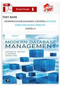 TEST BANK FOR MODERN DATABASE MANAGEMENT&comma; 13TH EDITION&comma; JEFF HOFFER&comma; RAMESH VENKATARAMAN&comma; HEIKKI TOPI&vert;  CHAPTER 1-14