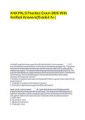 AHA PALS Practice Exam 2026 With Verified Answers&lpar;Graded A&plus;&rpar;&period;docx
