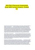 AHA PALS Precourse Assessment Exam With Correct Answers&period; Graded A&plus;&period;&period;docx