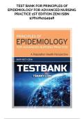 Test Bank for Principles of Epidemiology for Advanced Nursing Practice by Mary Beth Zeni &vert; PDF All Chapters