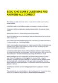 EDUC 1300 EXAM 3 QUESTIONS AND ANSWERS ALL CORRECT
