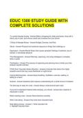 EDUC 1300 STUDY GUIDE WITH COMPLETE SOLUTIONS 