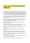 EDUC 1300 TEST QUESTIONS AND ANSWERS 