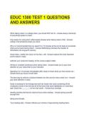 EDUC 1300 TEST 1 QUESTIONS AND ANSWERS 