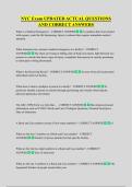 NYC Exam UPDATED ACTUAL QUESTIONS  AND CORRECT ANSWERS