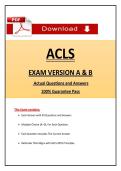 ACLS Exam Version A & B 2026 &vert; Questions with 100&percnt; Correct Answers Complete &vert; Updated 2026 &sol; 2027 Verified by Experts
