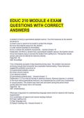 EDUC 210 MODULE 4 EXAM QUESTIONS WITH CORRECT ANSWERS